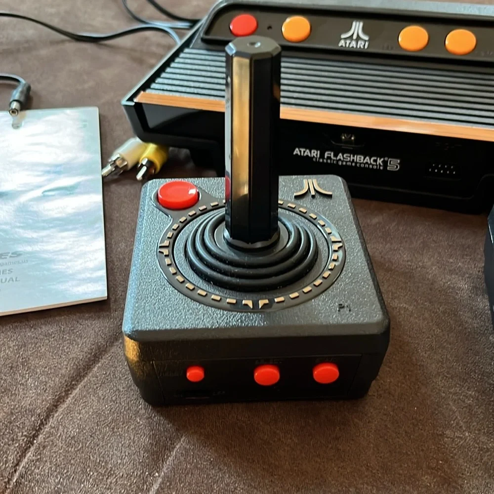 Atari flashback 5 wireless game console and two controllers